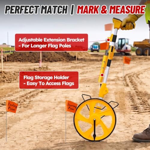 Zozen Measuring Wheel Digital Display,20 Marking Flag&Holder, Foldable