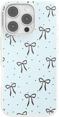 PopSockets iPhone 16 Pro Phone Case with MagSafe- Tiny Bows | Magnetic, Wireless Charging, Camera & Drop Protection, Bow, Phone, Women