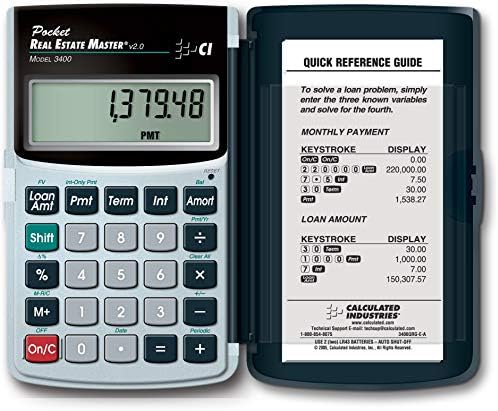 Calculated Industries 3400 Pocket Real Estate Master Financial Calculator