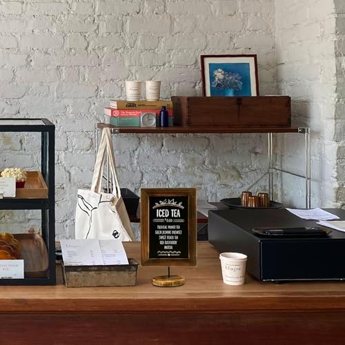 MyGift 12x7 Inch Framed Tabletop Chalkboard Signs with Stand Set of 2