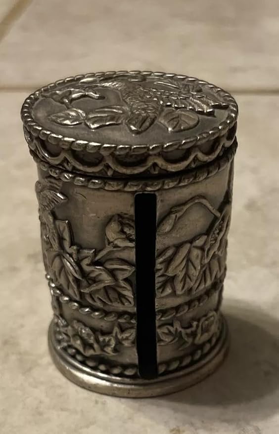 United States Postal Service Floral Metal Stamp Coil Dispenser (Holds a Roll of Forever Postage Stamps) Holder (Hummingbird Pewter)