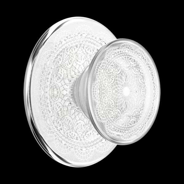 PopSockets Phone Grip for MagSafe, Magnetic Holder- Doily Life | Removable, For Kindle / Android / iPhone, With Magnet, Clear, Translucent, Phone, Women