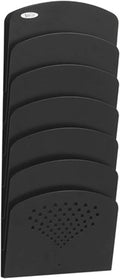 Safco Wall Mounted Literature Organizer, 7 Pocket Rack for Documents Paper Magazines and More, Steel, Black