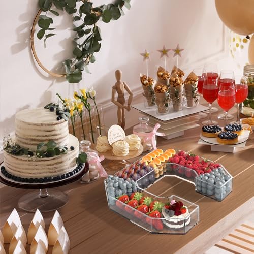 13.8" Acrylic Letter Charcuterie Tray,Fillable Alphabet Box (Letter C)