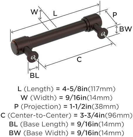 Amerock 3-3/4" Faircrest Oil-Rubbed Bronze Drawer Pull
