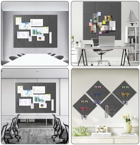 48" x 36" Large Cork Board Alternative&Felt Bulletin Board, Dark Gray