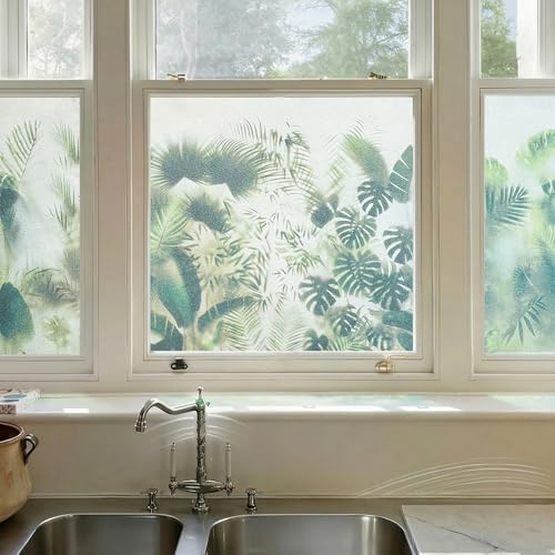 ADD.HERES Stained Glass Window Film, Window Film Decorative, 17.5 x 78.7 in