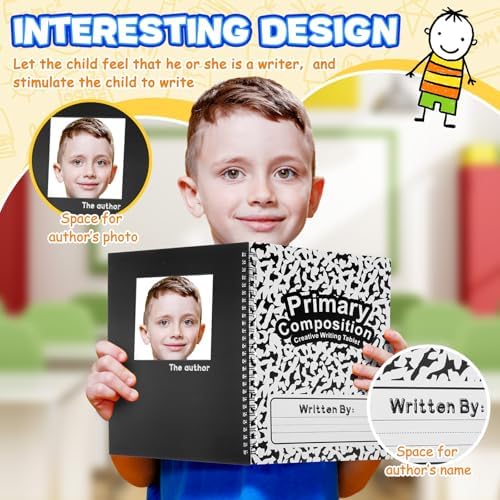 Henoyso 4 Pack Spiral Primary Composition Notebook for K-2, 100 Pages