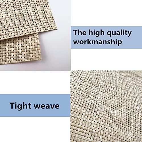 WAZAIGUR Placemats Crisscross Woven Vinyl Place Mats Set of 6 Beige