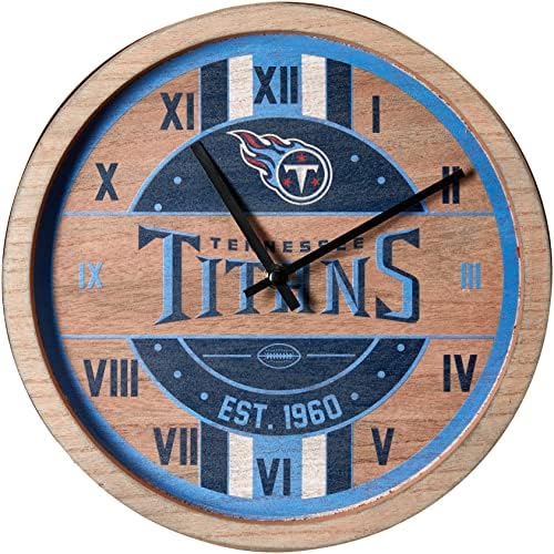 FOCO NFL Wooden Barrel Wall Clock