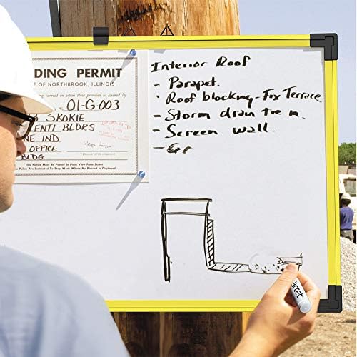 Quartet Dry Erase Whiteboard, Magnetic White Board, 18" x 24", Plastic Frame, Industrial Yellow (724120)