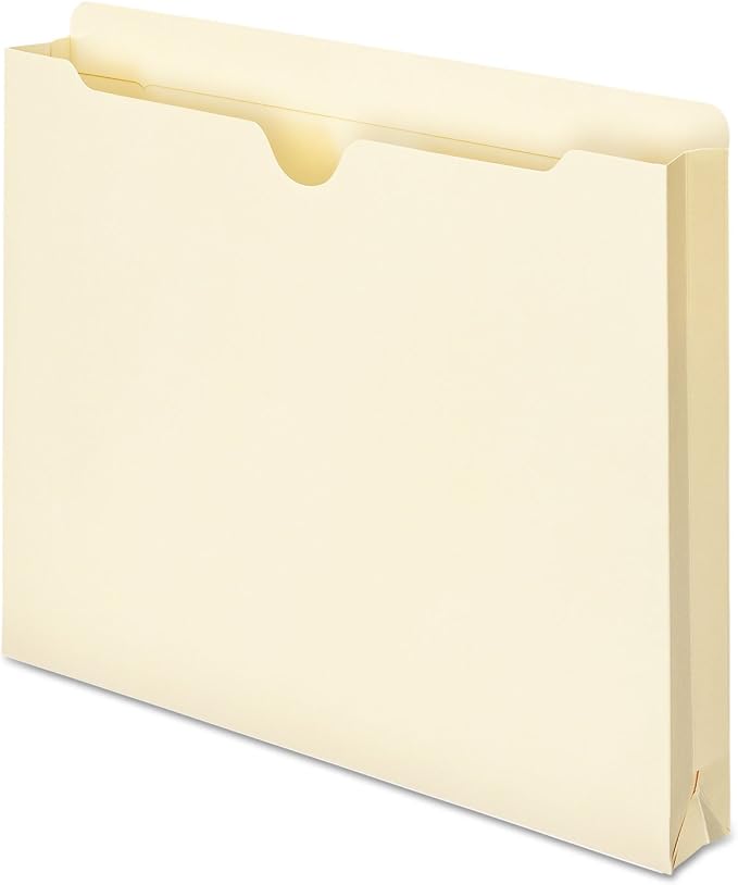 Smead File Jacket, Reinforced Straight-Cut Tab, 1-1/2" Expansion, Letter Size, Manila, 50 per Box (75540)