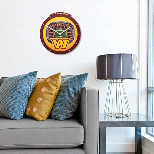 YouTheFan NFL Washington Commanders StadiumView 3D Wall Clock