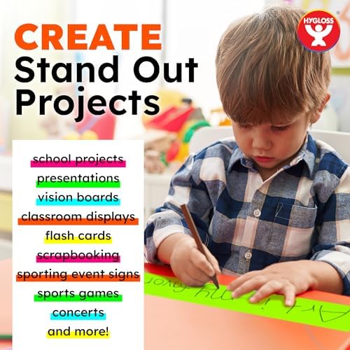 Hygloss Poster Board 4 x 11, 50 Pack Neon Green, Colored Posterboard