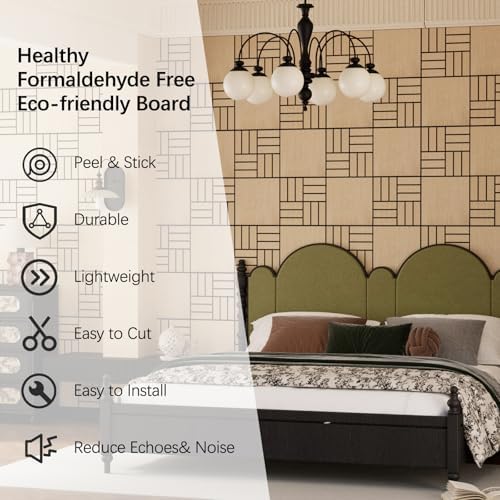 4 Packs Acoustic Wall Panels - Self-Adhesive 3D Wood Slat Wall Panel- Peel and Stick Sound Absorbing Panels for Noise Reducing - Feature Wall Decor for Home & Office