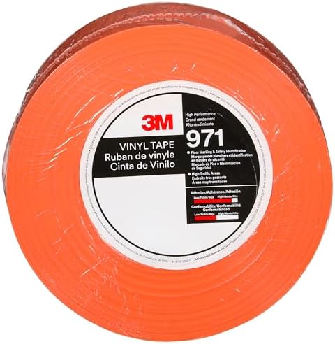 3M Durable Floor Marking Tape 971, Orange, 3 in x 36 yd, 17 mil, 1 Roll