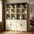 KEIKI 4-in-1 Bookcase with Storage Cabinets, Modular Bookshelf, White