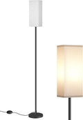 Floor Lamp, Pole Lamp with Foot Switch, Modern Standing Lamp Shade, Minimalist Freestanding Lamp (Bulb Not Included), for Living Room, Bedroom Office ETL Listed, Black and White CW07LD05