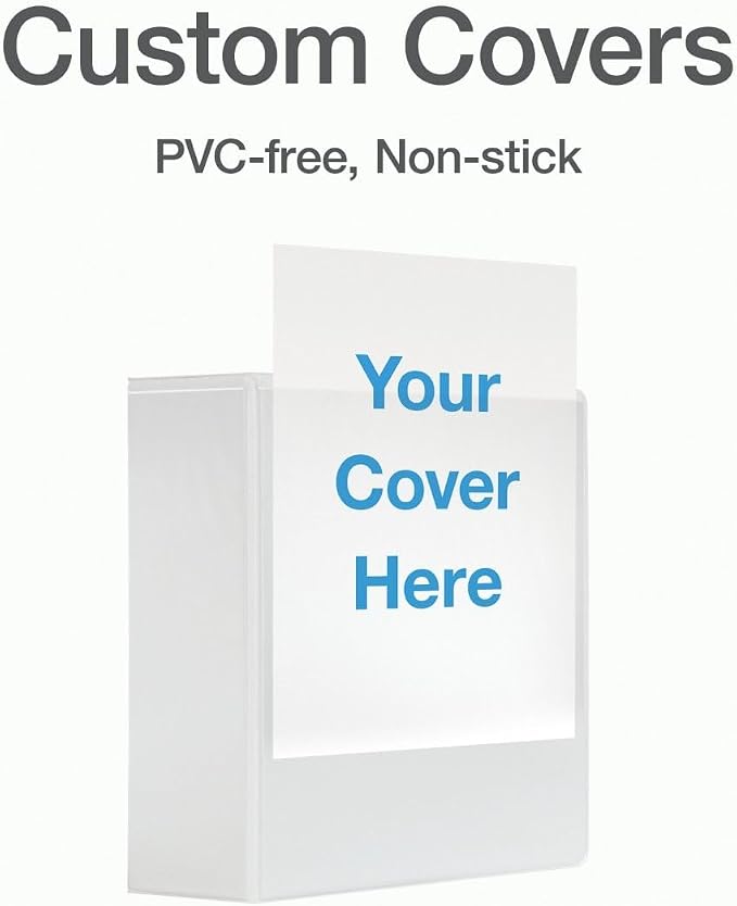 Cardinal 3 Ring Binder, 4 Inch Heavy Duty XtraLife Binder, Locking Slant-D Ring, Crack-Resistant Cover & Spine, ClearVue Covers, Holds 890 Sheets, PVC-Free, White (26340)