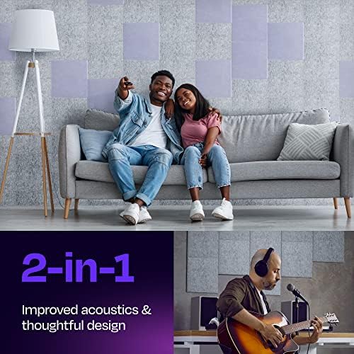 Acoustic Panels 12-Pack Soundproof Wall Panels 12"X12"X0.4" Sound Panels High Density Sound Dampening Panels - [Light Gray Square]