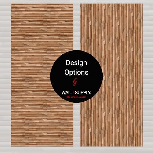 Wall!Supply 3D Wall Panels – Reclaimed Rounded Asian Teak Wood – Home Decor Wallpaper Alternative for Living Room, Bedroom & Office – Easy DIY Installation – 10 Pack, Covers 9.68 Sq Ft