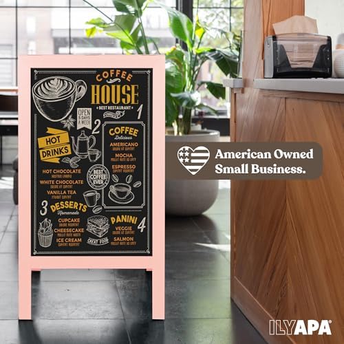 Ilyapa A Frame Chalk Board Easel Sign 40x20 in - Sandwich Signs Outdoor