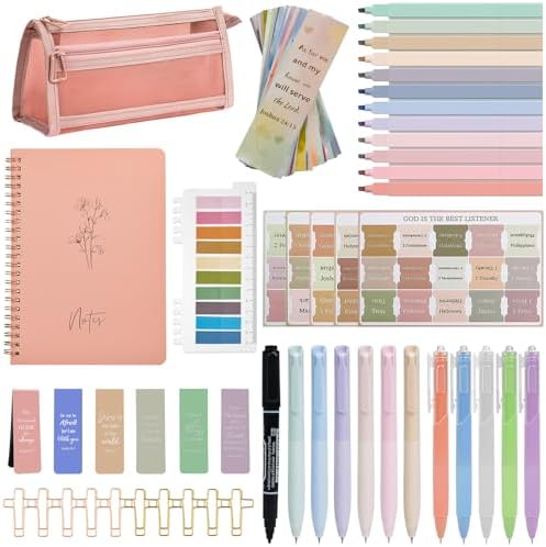 HRFGWDD 78-Piece Bible Study Supplies, Bible Journaling Kit for Women