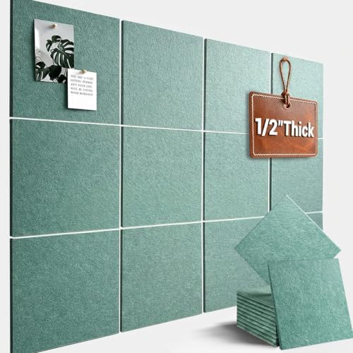 48" x 36" Large Felt Bulletin Board 1/2" Thick, Jade Green