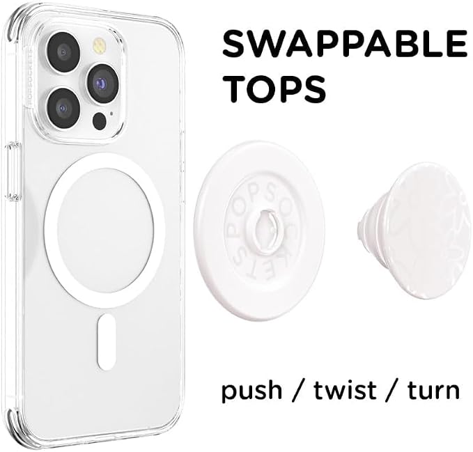 PopSockets Phone Grip for MagSafe, Magnetic Holder- Horchata | Removable, For Kindle / Android / iPhone, With Magnet, White, Phone, Women