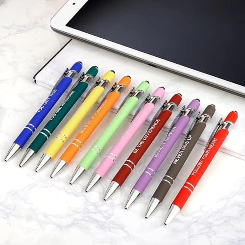 30 PCS Motivational Bulk Pens with Stylus Tip Gifts Black Ink