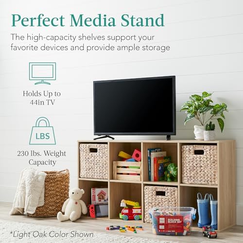 Best Choice Products 8-Cube Storage Organizer, 11in Shelf Opening, Bookcase, Display Shelf, Customizable w/ 3 Removable Back Panels – Whitewash