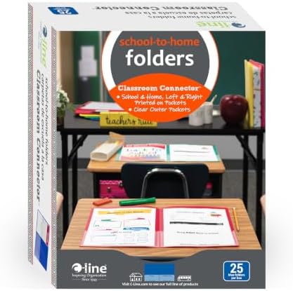 C-Line Classroom Connector School-to-Home Folders, Blue, 25 per Box (32005)