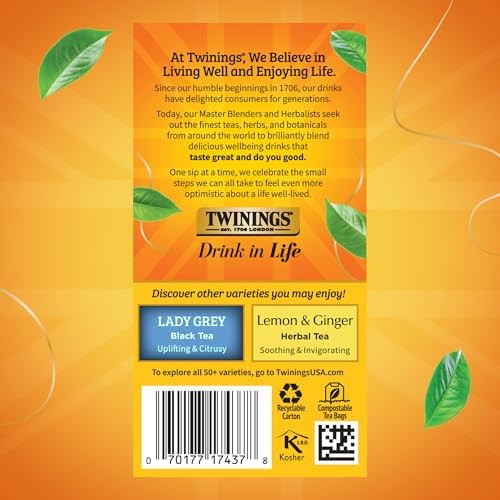 Twinings Earl Grey Extra Strong Bergamot Black Tea Bags, 20 CT Box (1 Pack)