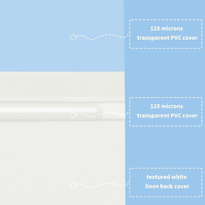 RAYSON TBC4-25-W Thermal Binding Covers, 3/16", PVC Transparent Front Cover and Glossy White Back Cover, Holds 38 Sheets, 25 Pack