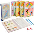 Large Magic Handwriting Practice Copybook, Grooved Handwriting Practice for Kids 3-8, Toddler Writing Practice, Math Calligraphy, Letter Tracing, for Preschool, The Beginner Kit
