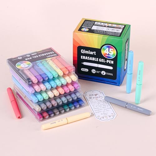Erasable Gel Pens, 45 Colors, 0.6mm Fine Point