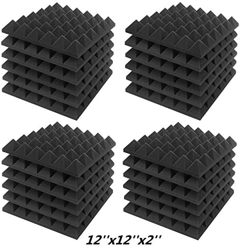 JBER 24 Pack Sound Foam Panels, Pyramid Soundproofing Studio Wall Panels