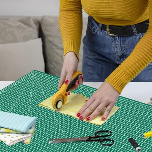 Headley Tools 39.4'' X 78.7'' Thickened Self Healing Cutting Mat, Rotary Cutting Sewing Mat for Crafts, Durable 5-Ply Table Cutting Board for Fabric Quilting Leather Hobby Project, (Green)