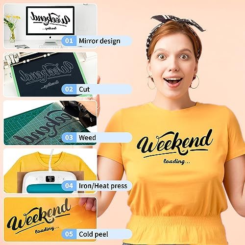 VinylRus Heat Transfer Vinyl, Black & White, 12" x 20ft
