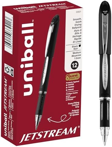 uniball™ Jetstream Ballpoint Pens, Medium Point (1.0mm), Black, 12 Pack