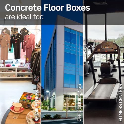 Leviton Concrete Floor Box 1-Gang Deep Round, Includes 4 Leveling Screws, FBDC1, Steel