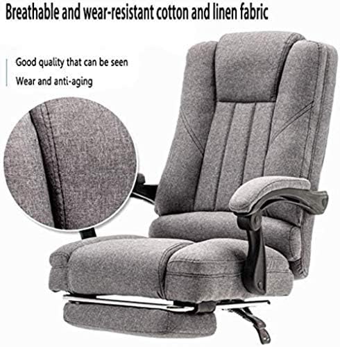 Chair with High Back Large Seat and Tilt Function Office Chair Linkage Arm Adjustable Height Seat with Footrest Suitable for Home Office Desk Chairs (Color : Blue) (Black)