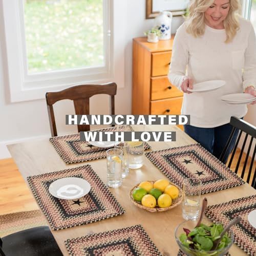 Homespice Gloucester Jute Braided Placemats, Oval 13x19 Set of 4