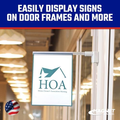 Master Magnetics Magnetic Sign Holder Pack for 12" Signs - 90 Degree Powerful Magnetic Base with 12" Acrylic Strip - For Door Frames and Metal Shelves - 2.28" L x 0.79" W x 13" H - 6-Pack