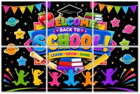 6 Pack Art Acoustic Panels Sound Absorbing Colorful Back to School Kids Books Graduation Decorative Soundproof Wall Panels Self Adhesive for Home Recording Studios 72"x48"