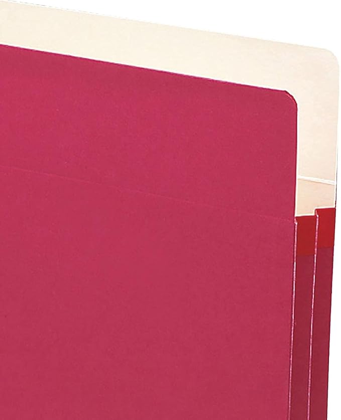 Smead File Pocket, Straight-Cut Tab, 1-3/4" Expansion, Letter Size, Red, 25 per Box (73221)