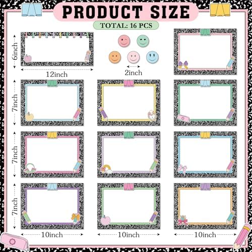 16 Pcs Magnetic Write Wipe Organization Chart, Artwork