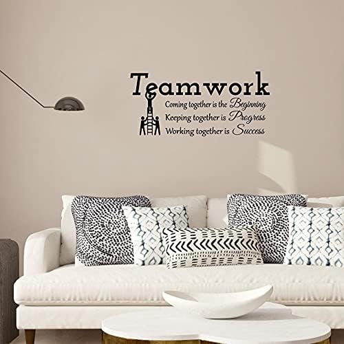 Teamwork Coming Together is The Beginning Keeping Together is Progress Working Together is Success Vinyl Wall Decal Inspirational Quote Motivational Saying Art Letters Office Wall Room Decor