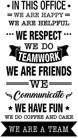 Vinyl Wall Art Decal - In This Office We Do Teamwork - 40" x 22" - Trendy Inspirational Work Values Quote For Employers Office Office Meetings Conference Room Company Organization School Decor (Black)