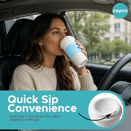 Copco Acadia Travel Mugs, 16 Oz - Azure Blue, Set of 3
